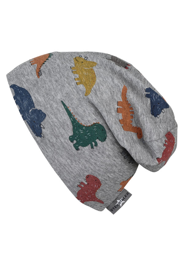 STERNTALER Čiapka prechodná sloch dino strieborná melanž chlapec veľ. 49 cm - 12-18 m