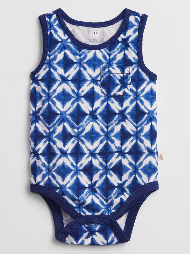 GAP Body bez rukávov Blue chlapec 0-3m