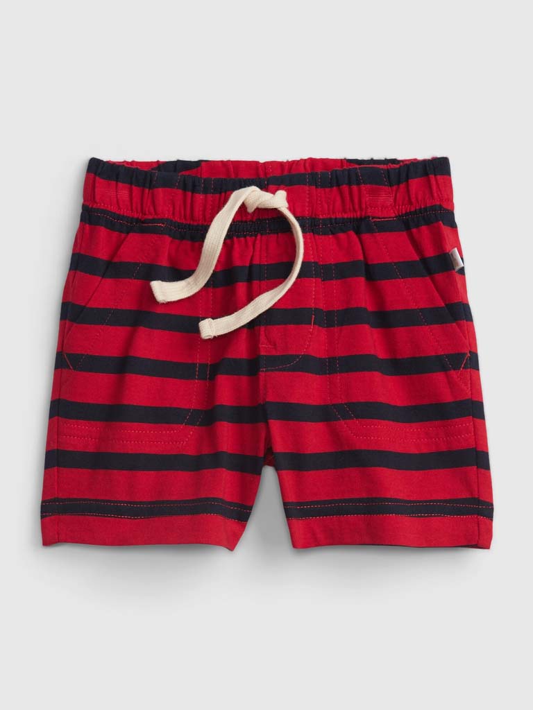 GAP Nohavice krátke Red-Black Stripes chlapec 18-24m