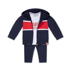 DIRKJE Set 3dielny dl. nohavice 68 Navy+White+Red