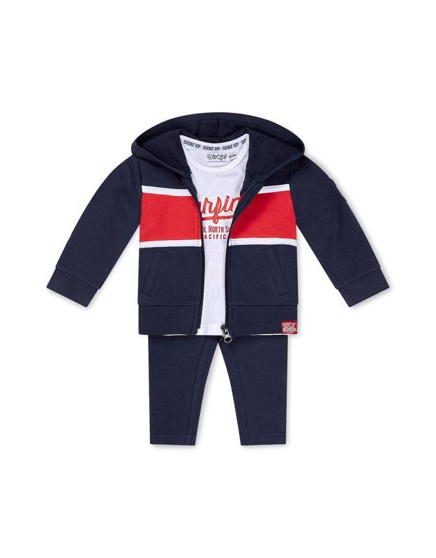 DIRKJE Set 3dielny dl. nohavice 68 Navy+White+Red