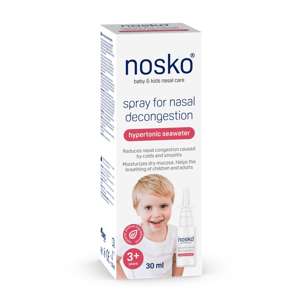 NOSKO Sprej na uvoľnenie upchatého nosa - hypertonická morská voda 30 ml