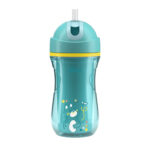 CHICCO Hrnček Sport so slamkou teal, 14m+